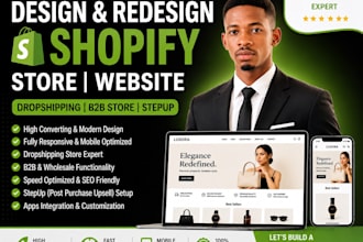 design shopify store shopify website redesign dropshipping b2b store stetup