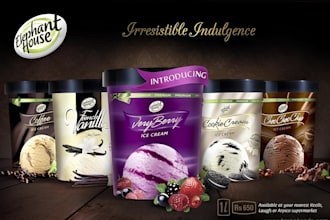 make ice cream, chocolate, frozen, bar, label, logo and box design