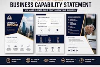 design a company profile, capability statement,
