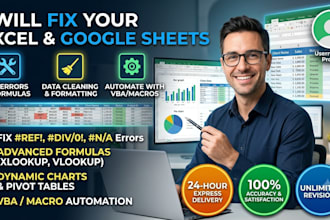 fix errors, pivot tables, dashboards, and reports