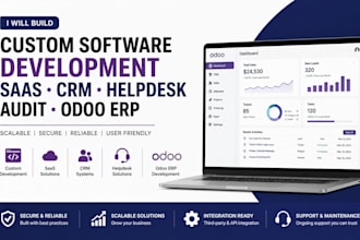 buid custom software development saas developer crm and helpdesk audit odoo erp