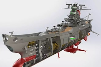 create a space battleship 3d model, spaceship, spacecraft, starship, game assets
