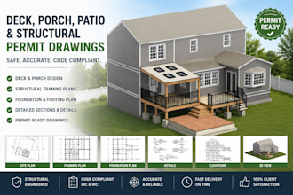 design deck, porch, patio and structural permit drawings
