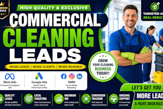 generate commercial cleaning leads with meta ads google ads and SMM