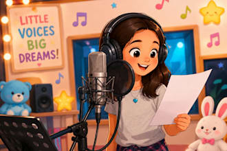 write, sing children pop song, produce nursery rhymes female kids singer