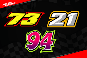 custom racing number for logo and automotive