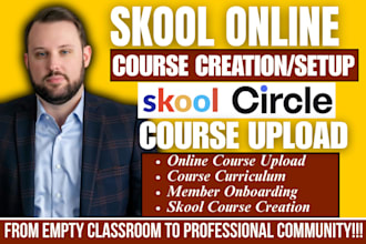 setup skool community skool course creation content upload course curriculum