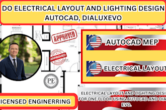 do electrical layout and lighting design autocad, dialuxevo