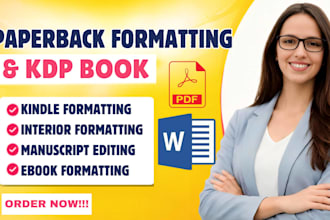 kindle formatting paperback formatting interior formatting or manuscrit editing