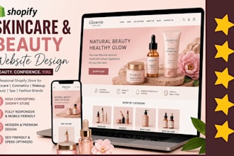 design a luxury shopify skincare, beauty store and cosmetic website