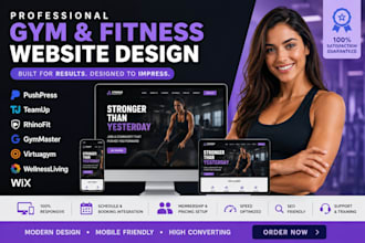 design pushpress teamup rhinofit gymmaster virtuagym wellnessliving wix website