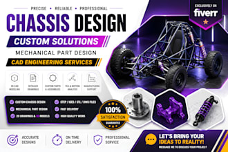 design custom chassis mechanical parts cad engineering and manufacturing drawing