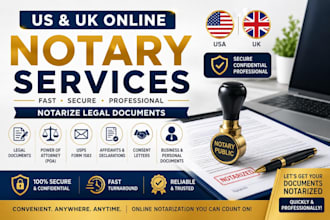 notarize legal documents  US  UK online notary poa  usps 1583