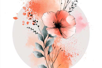 create a bespoke hand drawn and watercolor logo