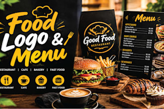 design food logo and food menu for restaurant, cafe, bakery, and fast food
