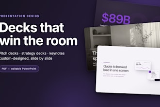 design a premium pitch deck in PDF and editable powerpoint