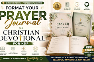 format your prayer journal or christian devotional for KDP