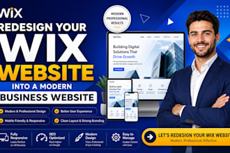 redesign wix website, wix website redesign modern business website