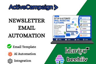 setup activecampaign, klaviyo, mailchimp, flodesk, beehiiv, substack automation