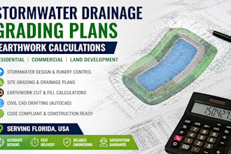 design stormwater drainage grading plans and earthwork calculations in florida