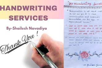 write anything in beautiful and neat handwriting