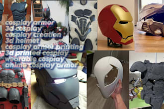 create 3d cosplay armor,  helmet, wearable cosplay and 3d printed armor