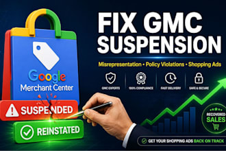 fix google merchant center suspension, misrepresentation and reinstate ads