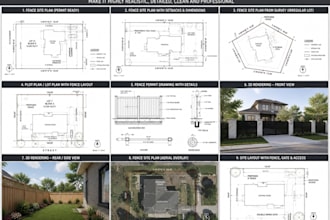 create permit ready fence site plan plot plan from property survey
