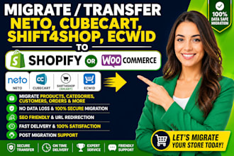 migrate transfer neto cubecart shift4shop ecwid  shopify wordpress woocommerce