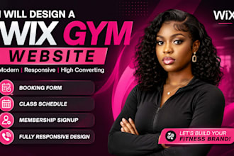 design a wix gym website with booking form class schedule membership signup page