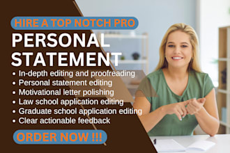edit your law, MBA, phd, grad school personal statement or statement of purpose