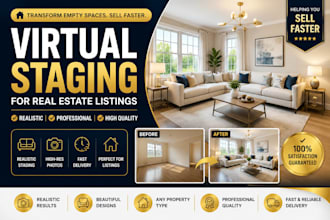 virtually stage empty property photos for real estate listings
