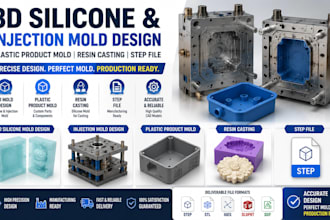 3d silicone injection mold design plastic product mold resin casting step file