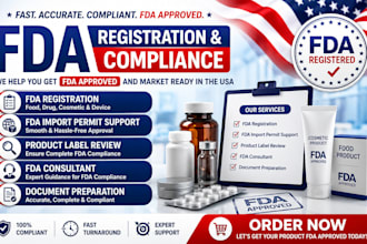 fda registration import permit for food, drug cosmetics in USA, fda label review