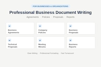 write business documents agreements and company policies