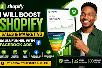 boost shopify sales, shopify marketing, sales funnel with facebook ads