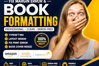 fix all rejection issues for amazon kdp book cover and interior formatting
