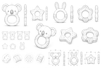 design custom baby teether products for manufacturing