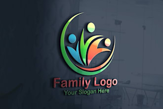 design family and heraldic style logo