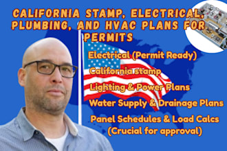 california stamp, electrical, plumbing, and hvac plans for permits