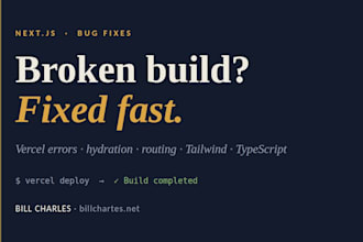 fix your nextjs bugs and deployment issues fast
