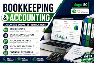 do UK bookkeeping, sage 50 accounting, bank reconciliation and excel reports