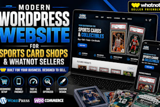 build a modern wordpress website for sports card shops and whatnot sellers