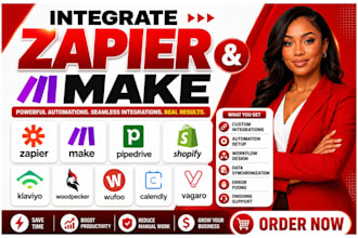 integrate zapier make pipedrive shopify klaviyo woodpecker wufoo calendly vagaro