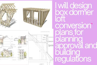 box dormer loft conversion plans for planning approval and building regulations
