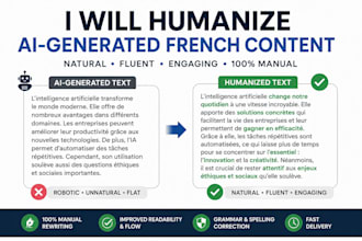 humanize aigenerated french content manually