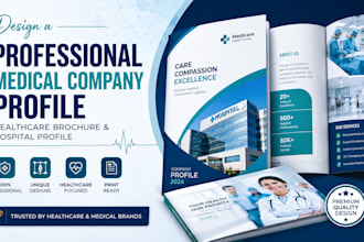 modern healthcare company profile, pharmaceutical brochure and medical catalog