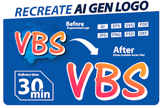 quickly fix, recreate, vector file your ai generated logo