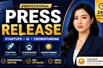 write a professional press release for startups, ai and crowdfunding