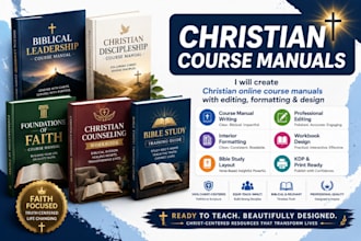 create christian online course manual with editing, formatting and design